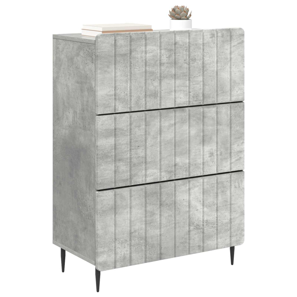 Produktbild för Lådans skåp Betonggrå 66 x 34,5 x 92 cm Konstruerat trä