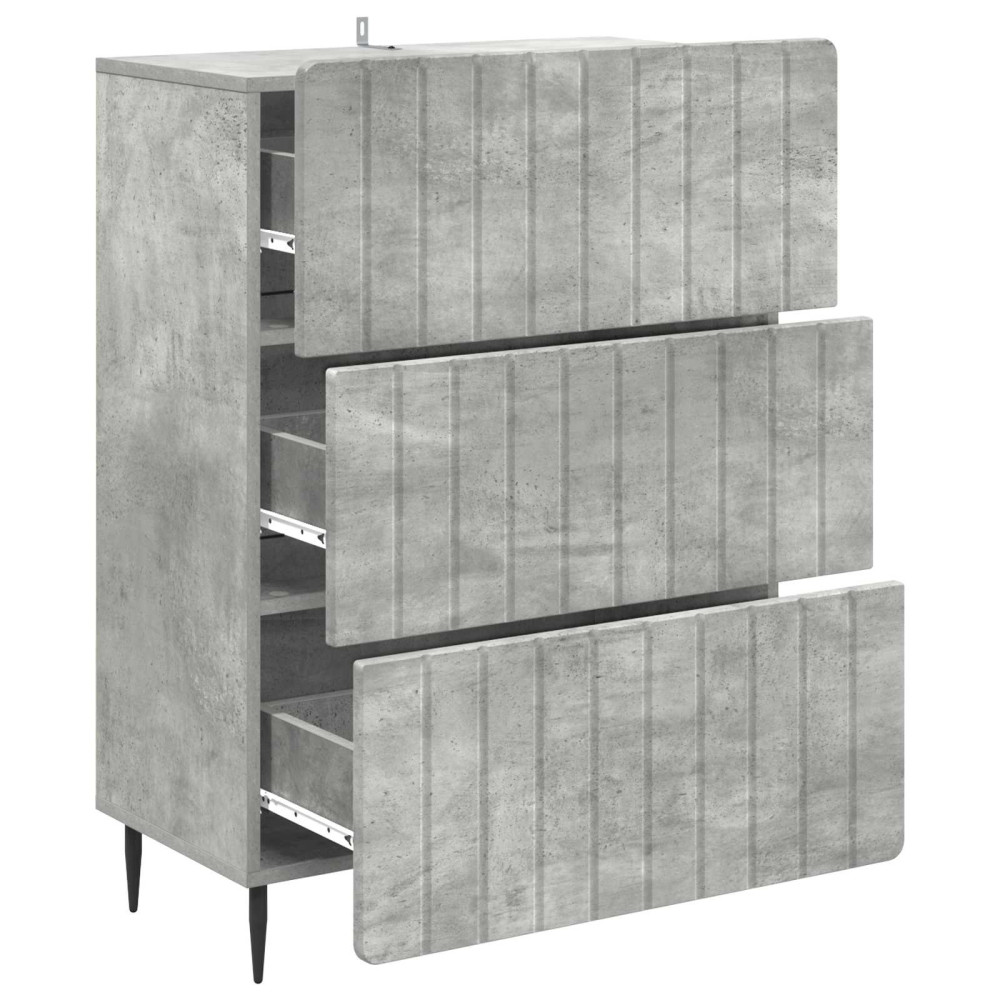 Produktbild för Lådans skåp Betonggrå 66 x 34,5 x 92 cm Konstruerat trä