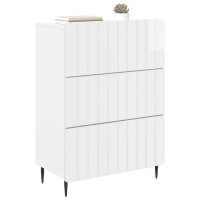 Produktbild för Lådans skåp Vit högglans 66 x 34,5 x 92 cm Konstruerat trä