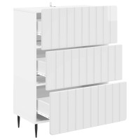 Produktbild för Lådans skåp Vit högglans 66 x 34,5 x 92 cm Konstruerat trä