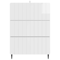 Produktbild för Lådans skåp Vit högglans 66 x 34,5 x 92 cm Konstruerat trä