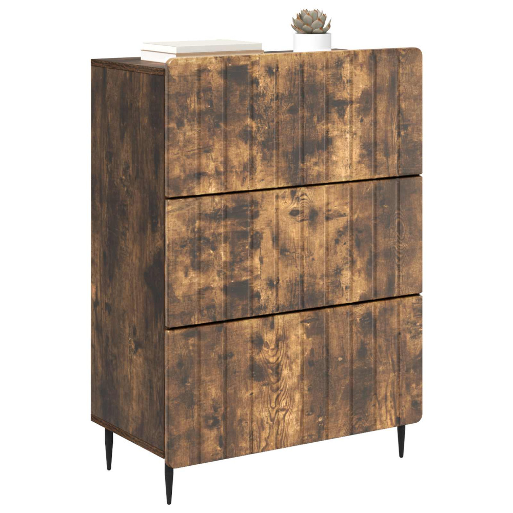 Produktbild för Lådans skåp Rökt ek 66 x 34,5 x 92 cm Konstruerat trä