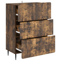 Produktbild för Lådans skåp Rökt ek 66 x 34,5 x 92 cm Konstruerat trä