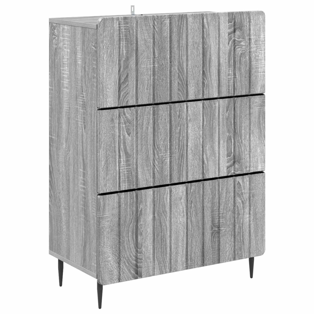 Produktbild för Lådans skåp Grå sonoma-ek 66 x 34,5 x 92 cm Konstruerat trä