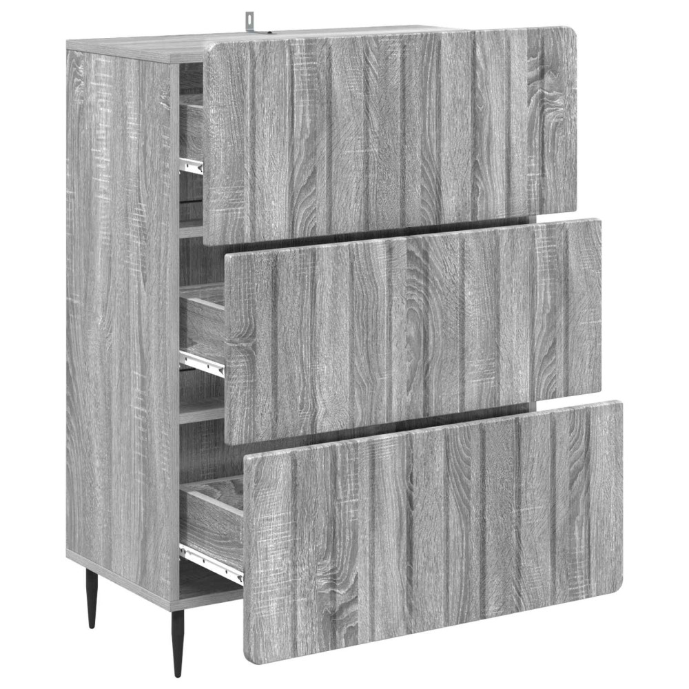 Produktbild för Lådans skåp Grå sonoma-ek 66 x 34,5 x 92 cm Konstruerat trä