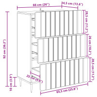 Produktbild för Lådans skåp Grå sonoma-ek 66 x 34,5 x 92 cm Konstruerat trä