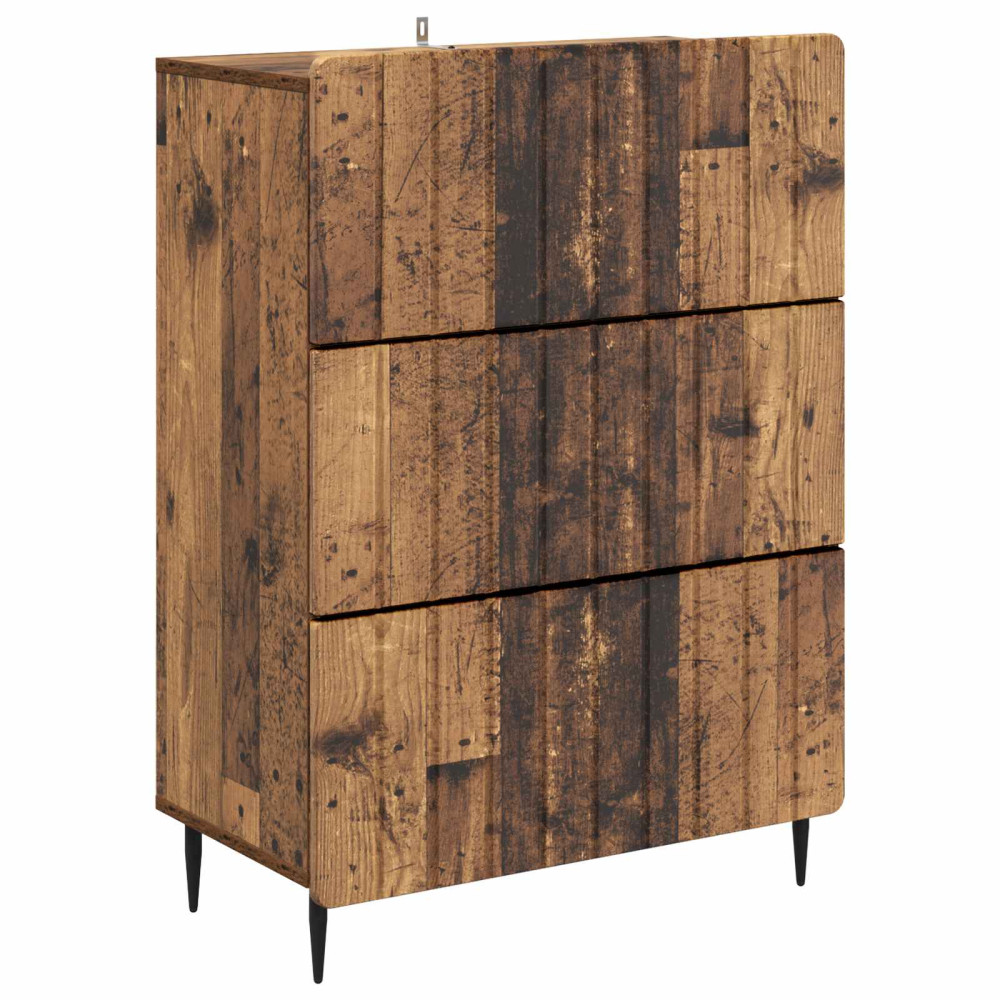 Produktbild för Lådans skåp Gammalt trä 66 x 34,5 x 92 cm Konstruerat trä