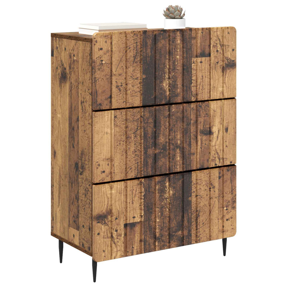 Produktbild för Lådans skåp Gammalt trä 66 x 34,5 x 92 cm Konstruerat trä
