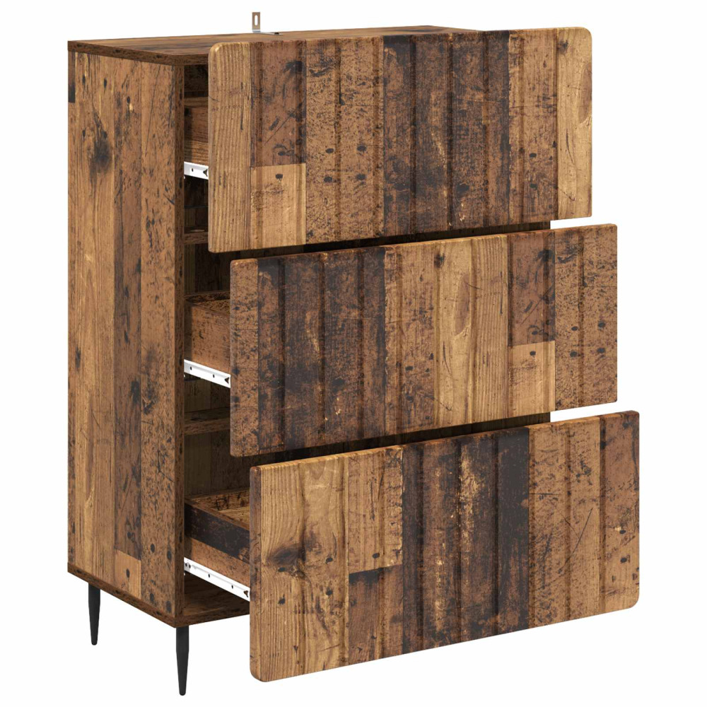 Produktbild för Lådans skåp Gammalt trä 66 x 34,5 x 92 cm Konstruerat trä