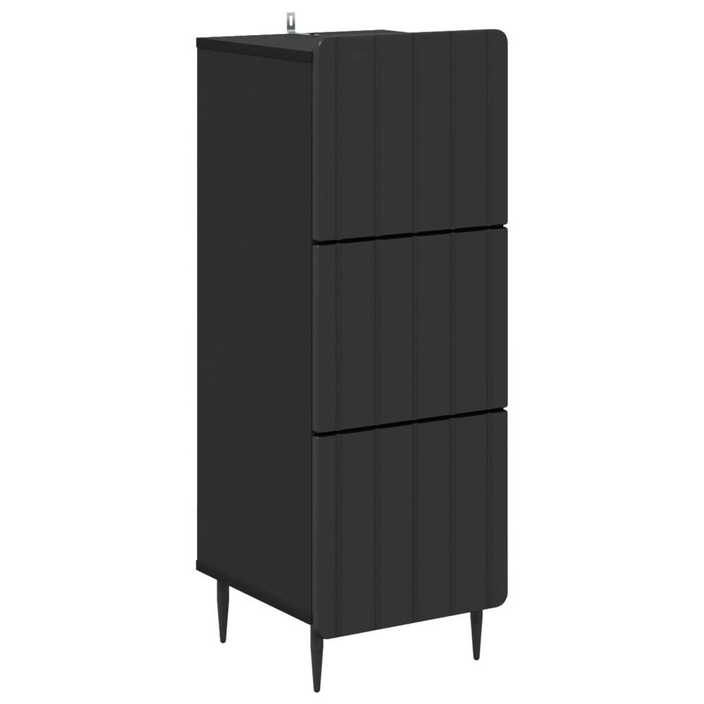 Produktbild för Lådans skåp Svart 33 x 34,5 x 92 cm Konstruerat trä