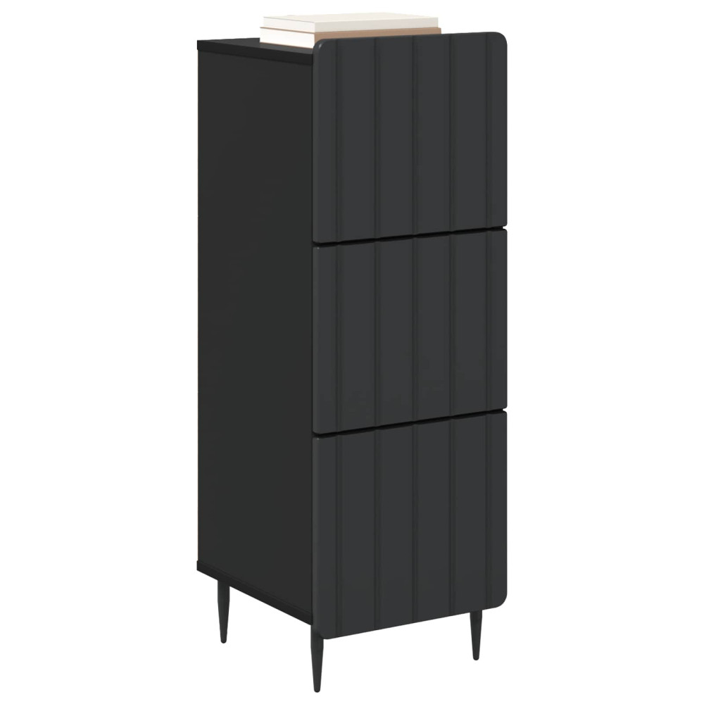 Produktbild för Lådans skåp Svart 33 x 34,5 x 92 cm Konstruerat trä