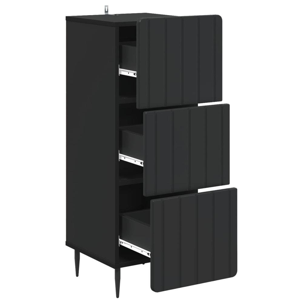 Produktbild för Lådans skåp Svart 33 x 34,5 x 92 cm Konstruerat trä
