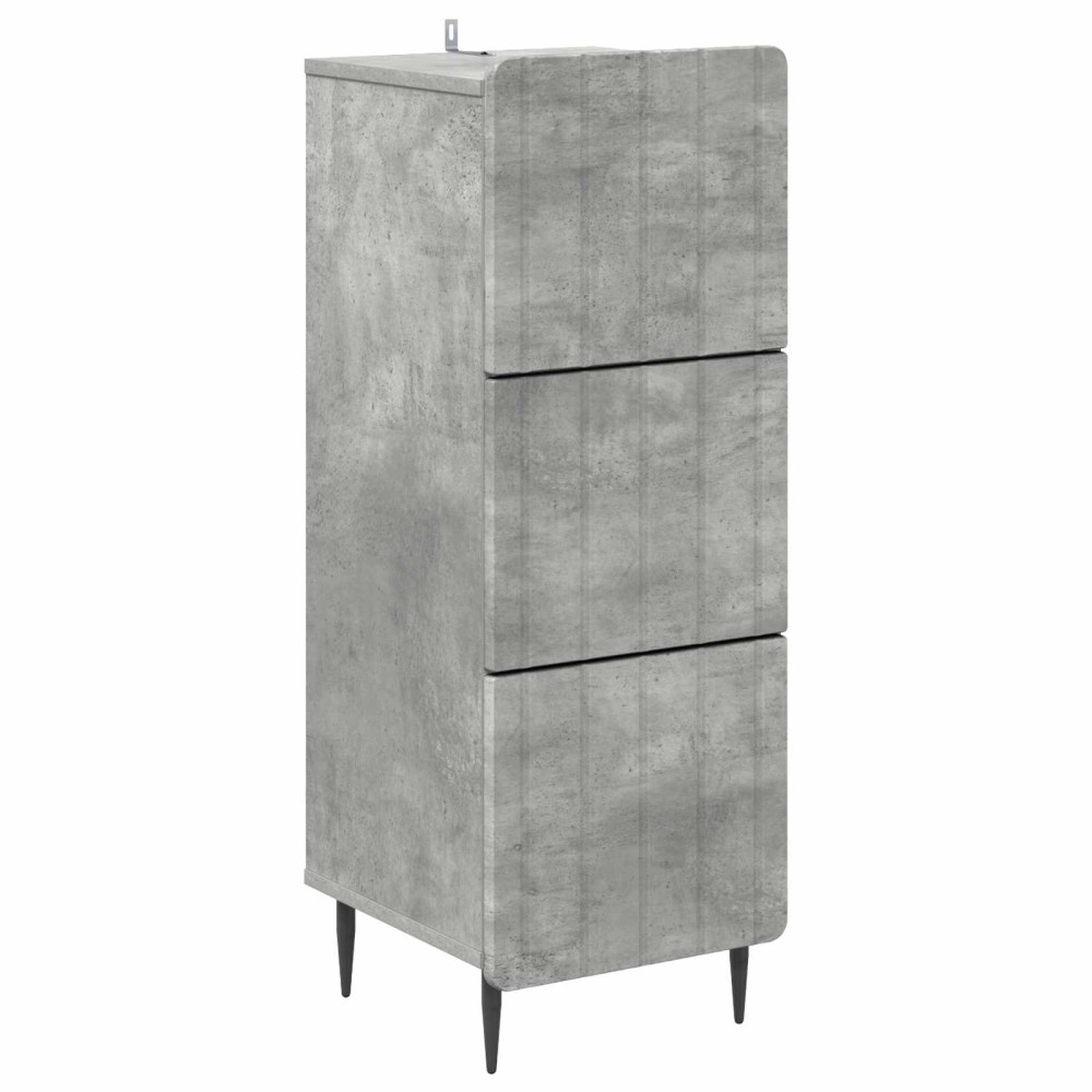 Produktbild för Lådans skåp Betonggrå 33 x 34,5 x 92 cm Konstruerat trä