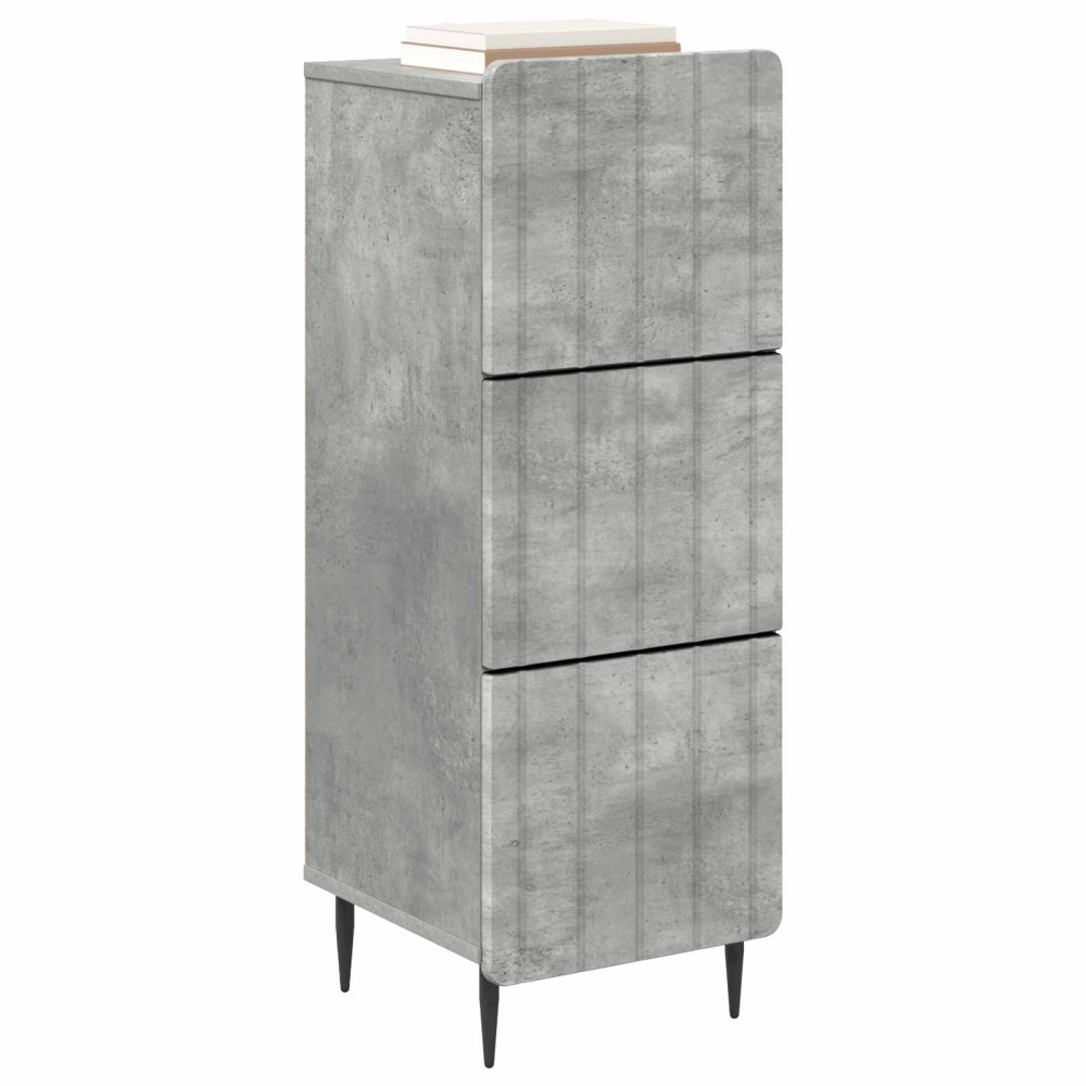 Produktbild för Lådans skåp Betonggrå 33 x 34,5 x 92 cm Konstruerat trä