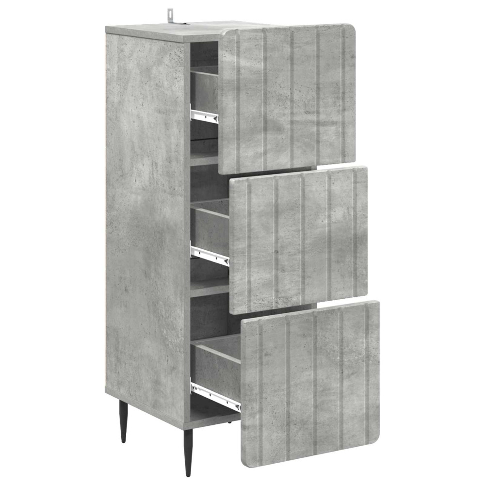 Produktbild för Lådans skåp Betonggrå 33 x 34,5 x 92 cm Konstruerat trä