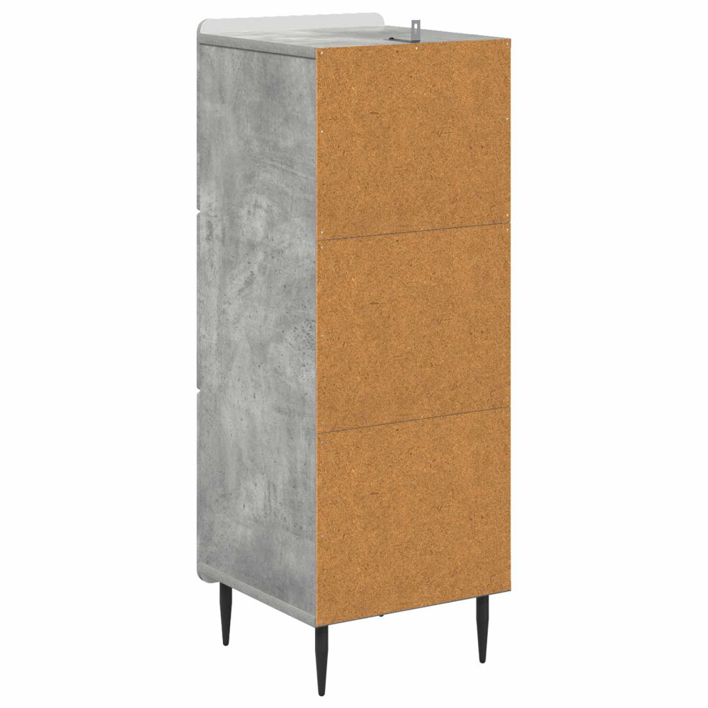 Produktbild för Lådans skåp Betonggrå 33 x 34,5 x 92 cm Konstruerat trä