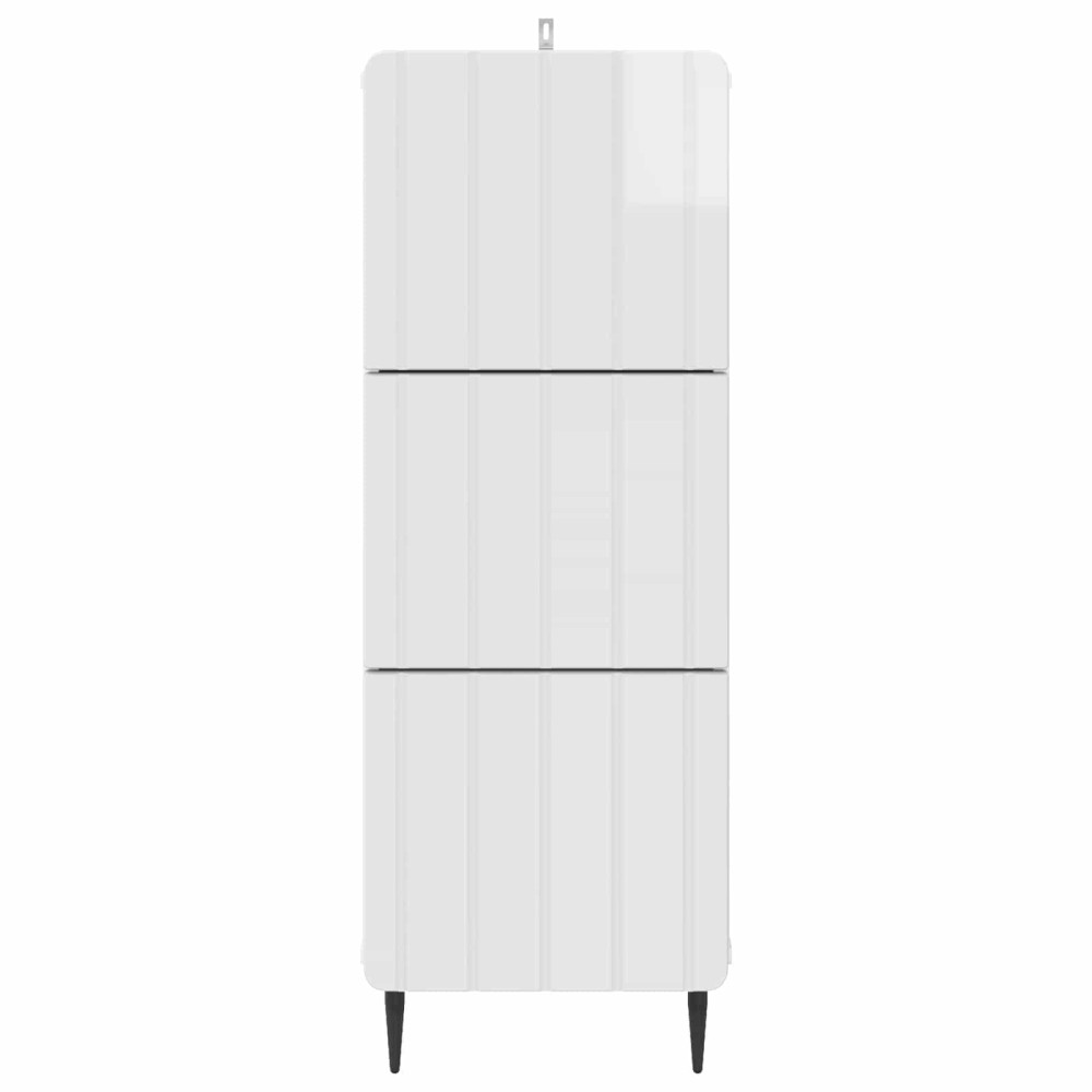 Produktbild för Lådans skåp Vit högglans 33 x 34,5 x 92 cm Konstruerat trä