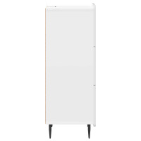 Produktbild för Lådans skåp Vit högglans 33 x 34,5 x 92 cm Konstruerat trä