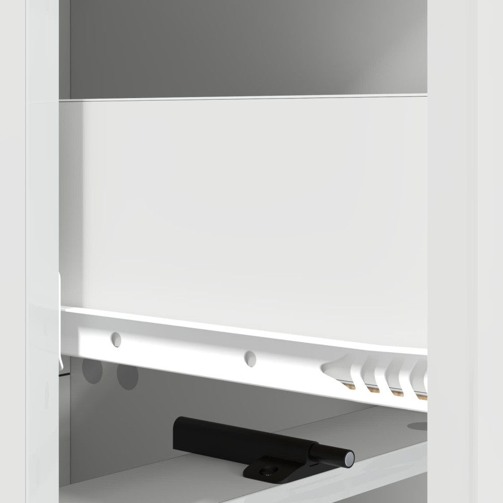 Produktbild för Lådans skåp Vit högglans 33 x 34,5 x 92 cm Konstruerat trä