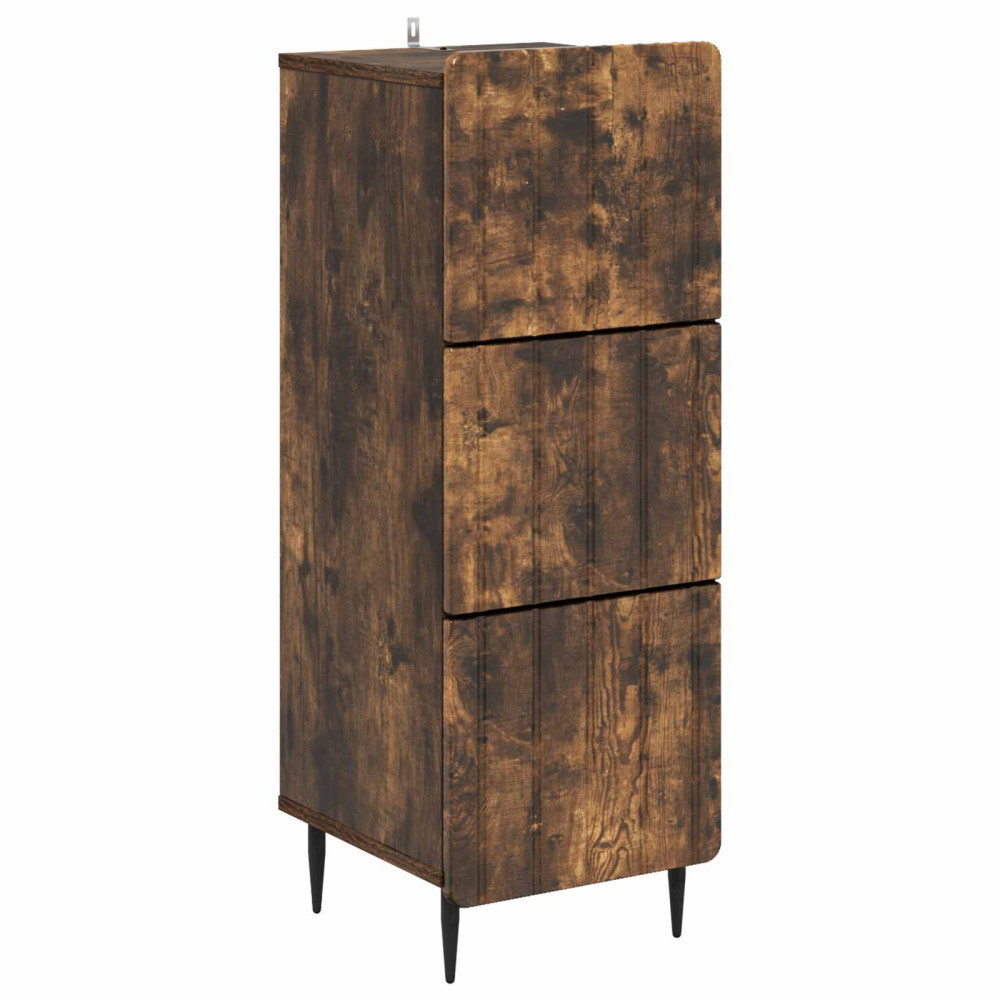 Produktbild för Lådans skåp Rökt ek 33 x 34,5 x 92 cm Konstruerat trä