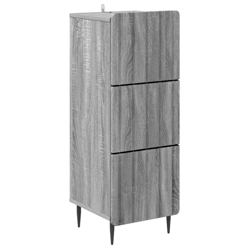 Produktbild för Lådans skåp Grå sonoma-ek 33 x 34,5 x 92 cm Konstruerat trä