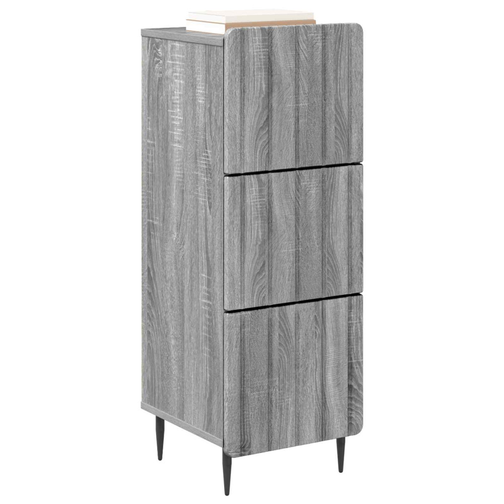 Produktbild för Lådans skåp Grå sonoma-ek 33 x 34,5 x 92 cm Konstruerat trä