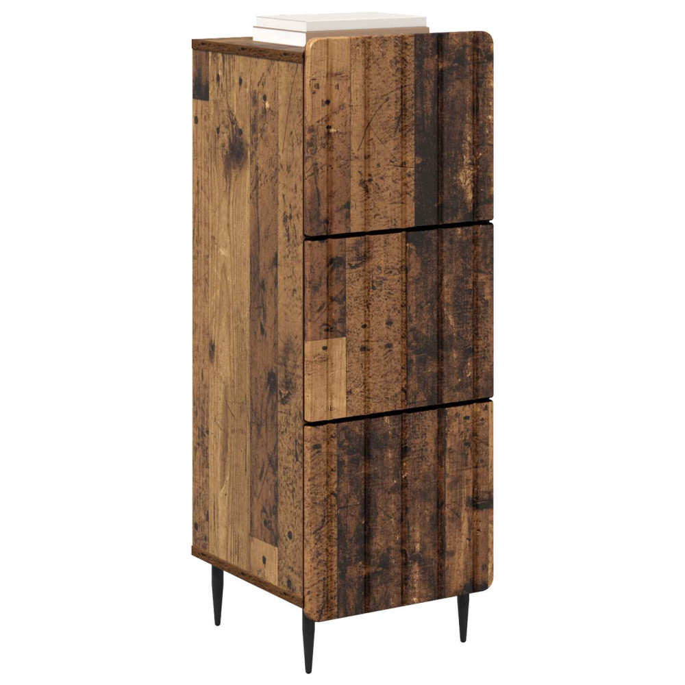 Produktbild för Lådans skåp Gammalt trä 33 x 34,5 x 92 cm Konstruerat trä