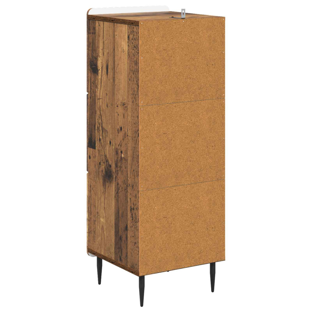 Produktbild för Lådans skåp Gammalt trä 33 x 34,5 x 92 cm Konstruerat trä