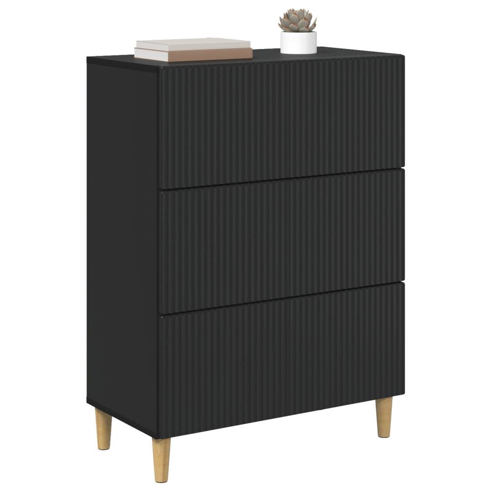 Produktbild för Lådans skåp Svart 66 x 34,5 x 90 cm Konstruerat trä