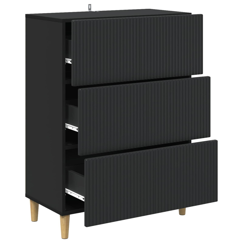 Produktbild för Lådans skåp Svart 66 x 34,5 x 90 cm Konstruerat trä
