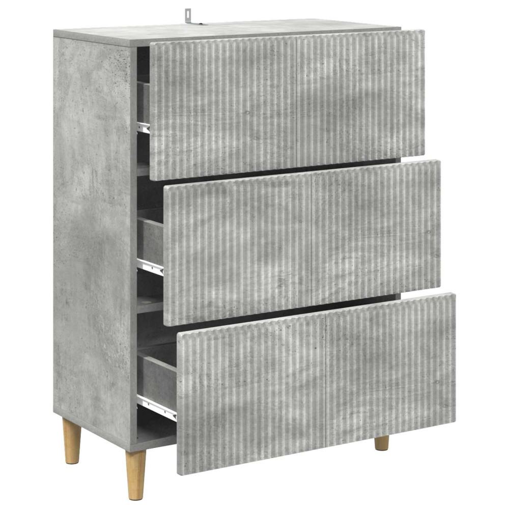 Produktbild för Lådans skåp Betonggrå 66 x 34,5 x 90 cm Konstruerat trä