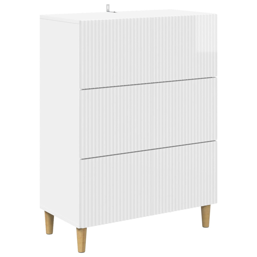Produktbild för Lådans skåp Vit högglans 66 x 34,5 x 90 cm Konstruerat trä