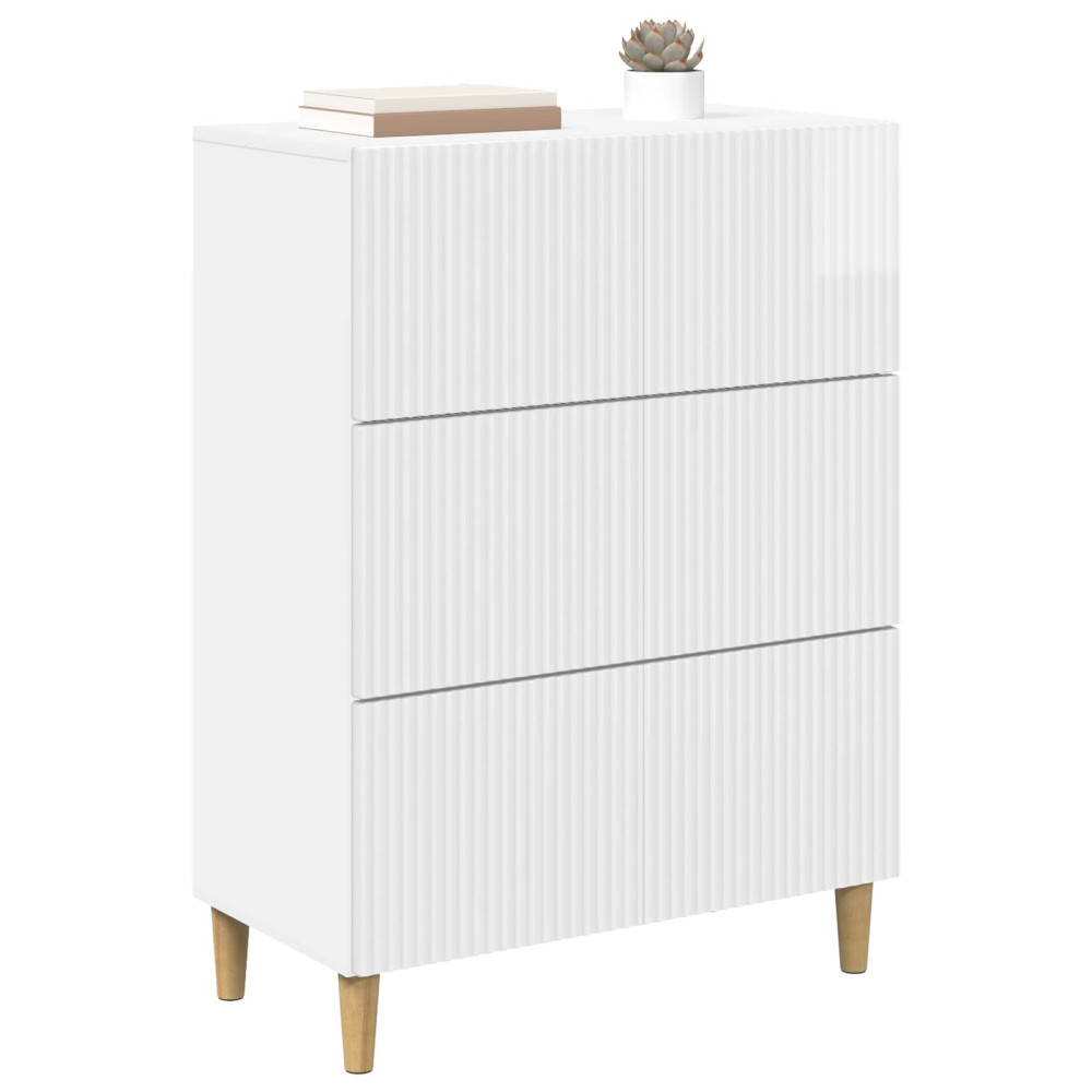 Produktbild för Lådans skåp Vit högglans 66 x 34,5 x 90 cm Konstruerat trä