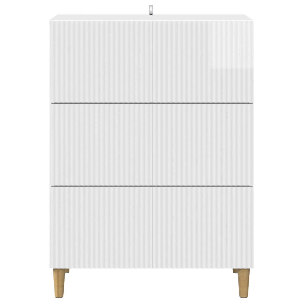 Produktbild för Lådans skåp Vit högglans 66 x 34,5 x 90 cm Konstruerat trä