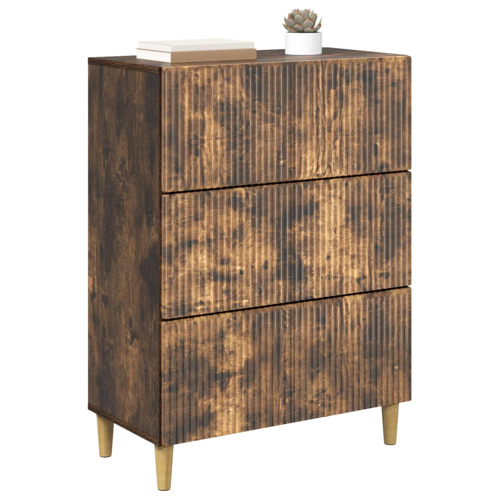 Produktbild för Lådans skåp Rökt ek 66 x 34,5 x 90 cm Konstruerat trä