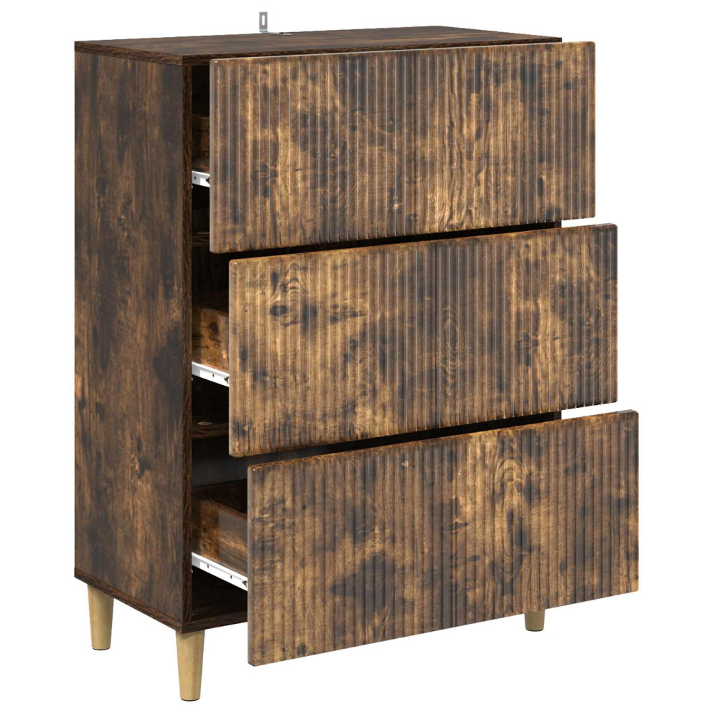 Produktbild för Lådans skåp Rökt ek 66 x 34,5 x 90 cm Konstruerat trä