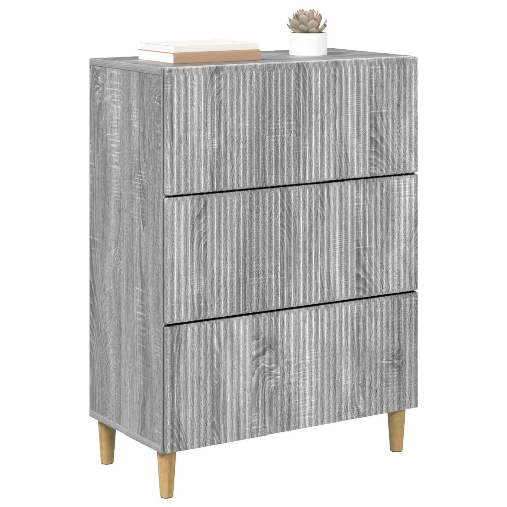 Produktbild för Lådans skåp Grå sonoma-ek 66 x 34,5 x 90 cm Konstruerat trä