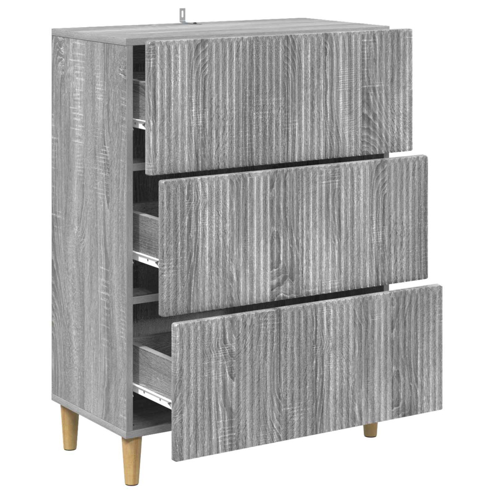 Produktbild för Lådans skåp Grå sonoma-ek 66 x 34,5 x 90 cm Konstruerat trä