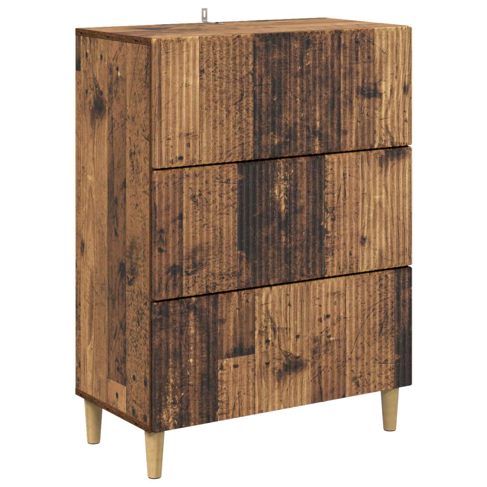 Produktbild för Lådans skåp Gammalt trä 66 x 34,5 x 90 cm Konstruerat trä