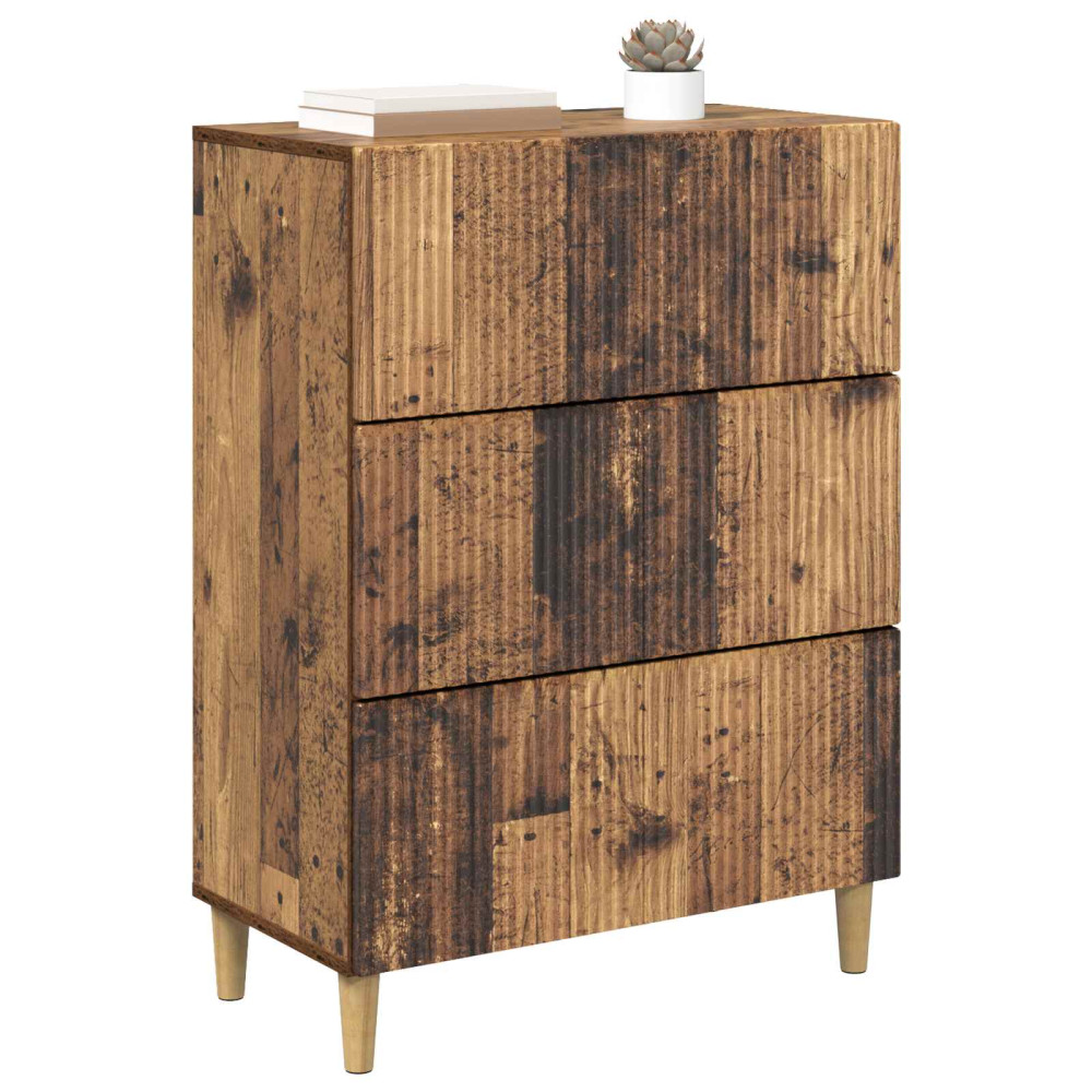 Produktbild för Lådans skåp Gammalt trä 66 x 34,5 x 90 cm Konstruerat trä