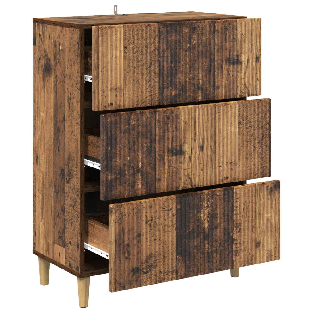 Produktbild för Lådans skåp Gammalt trä 66 x 34,5 x 90 cm Konstruerat trä