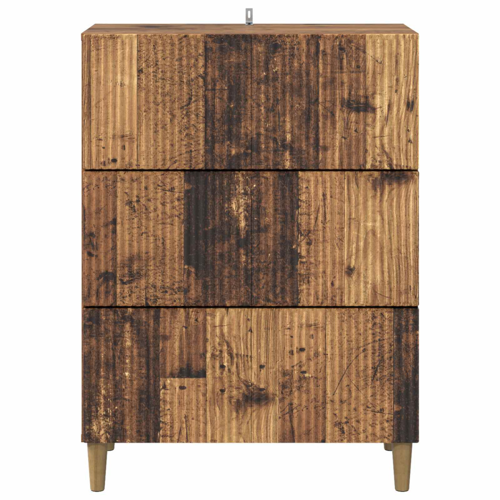 Produktbild för Lådans skåp Gammalt trä 66 x 34,5 x 90 cm Konstruerat trä
