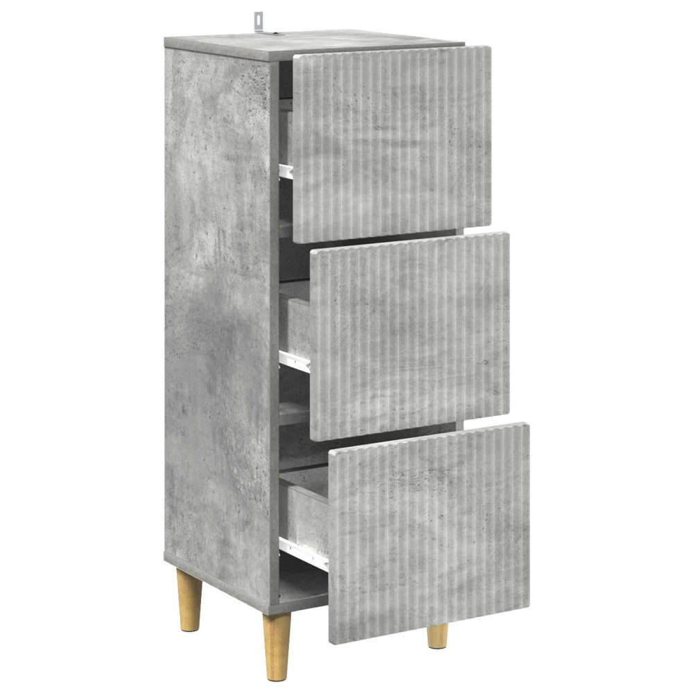 Produktbild för Lådans skåp Betonggrå 33 x 34,5 x 90 cm Konstruerat trä