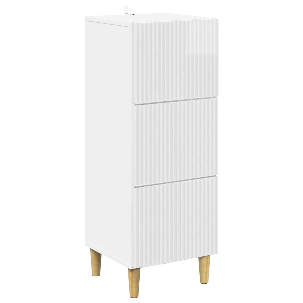 Produktbild för Lådans skåp Vit högglans 33 x 34,5 x 90 cm Konstruerat trä