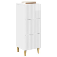 Produktbild för Lådans skåp Vit högglans 33 x 34,5 x 90 cm Konstruerat trä