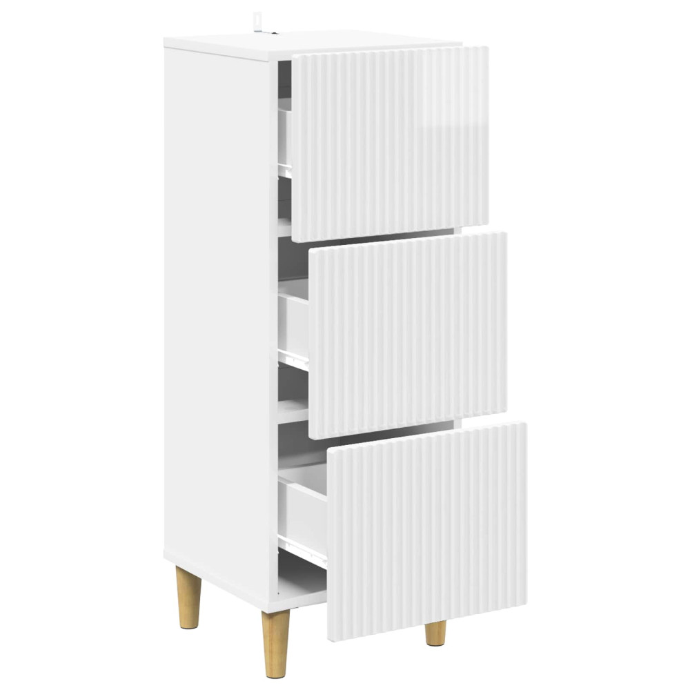 Produktbild för Lådans skåp Vit högglans 33 x 34,5 x 90 cm Konstruerat trä