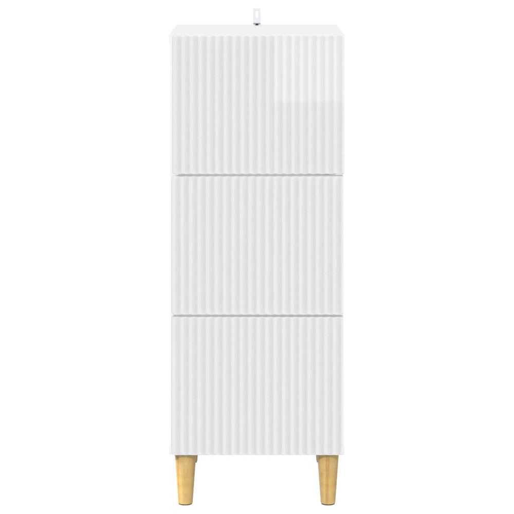 Produktbild för Lådans skåp Vit högglans 33 x 34,5 x 90 cm Konstruerat trä