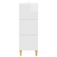 Produktbild för Lådans skåp Vit högglans 33 x 34,5 x 90 cm Konstruerat trä