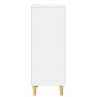 Produktbild för Lådans skåp Vit högglans 33 x 34,5 x 90 cm Konstruerat trä