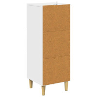 Produktbild för Lådans skåp Vit högglans 33 x 34,5 x 90 cm Konstruerat trä